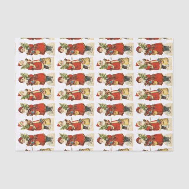 Vintager Santa Santa Santa Santa Seidenpapier (Vorderseite)