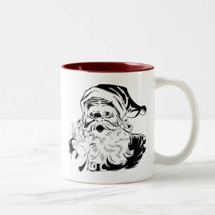 Vintager Santa Santa Santa Santa Zweifarbige Tasse