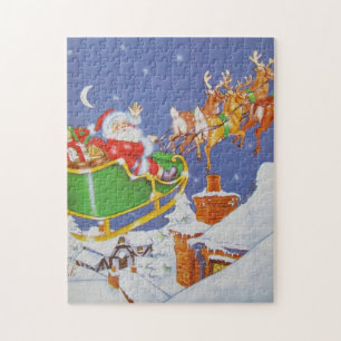 Vintager Santa-Schlitten Puzzle