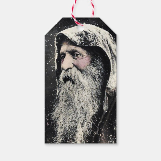 Vintager Santa Tag Geschenkanhänger (Vorderseite)