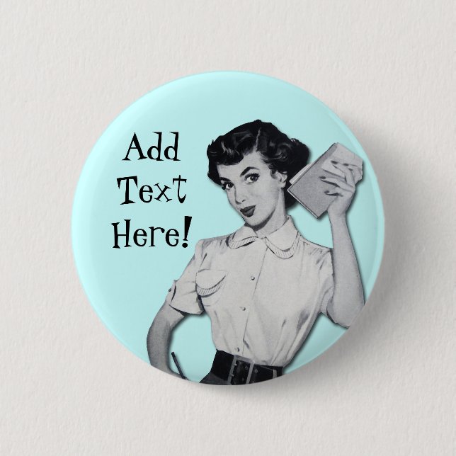 Vintager Sassy Sekretär Button (Vorderseite)