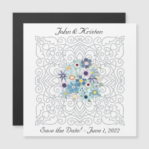 Vintager Save the Date Viktorianischer Rahmen mit  Magneteinladung