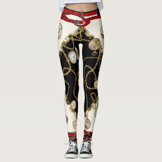 Vintager Scarf: Muster der Kettenlaufzeit Leggings