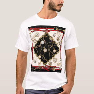 Vintager Scarf: Muster der Kettenlaufzeit T-Shirt