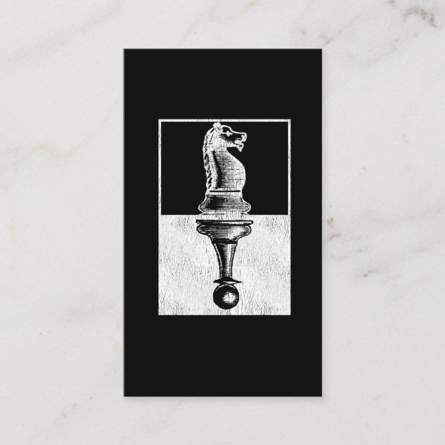 Vintager Schachspieler Spielplatz und Ritterspiel Visitenkarte (Vorderseite)