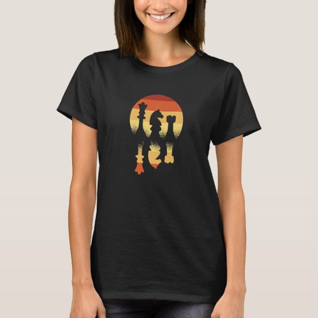 Vintager Schachspieler T-Shirt (Vorderseite)
