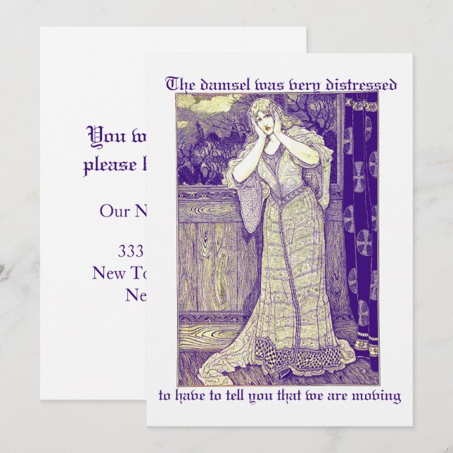 Vintager Schaden im Notfall Adresswechsel Karte (Vorne/Hinten)