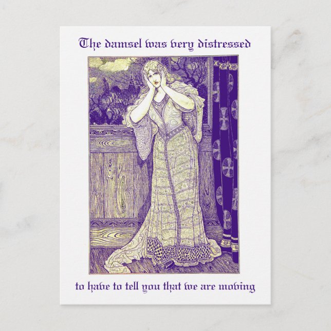 Vintager Schaden im Notfall Adresswechsel Postkarte (Vorderseite)