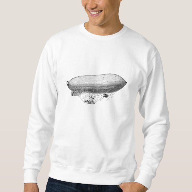 Vintager schalldichte Zellealter Zeppelin-Retro Sweatshirt (Vorderseite)