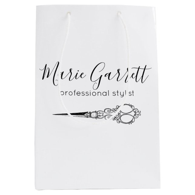 Vintager Scheren Mittlere Geschenktüte (Vorderseite)