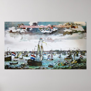 Vintager Schiffs-Amsterdam-Segel-Plakat-Druck Poster