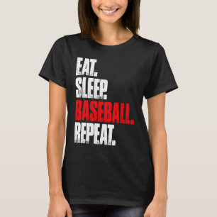 Vintager Schlaf Baseball Wiederholung des Niedlich T-Shirt