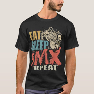 Vintager Schlaf BMX Wiederholen Funny BMX Bike T-Shirt