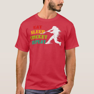 Vintager Schlaf-Cricket Wiederholung der Cricket-C T-Shirt