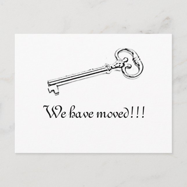 Vintager Schlüssel Ankündigungspostkarte (Vorderseite)