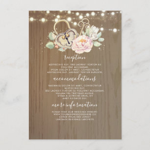 Vintager Schlüssel für Hochzeitsgäste Begleitkarte