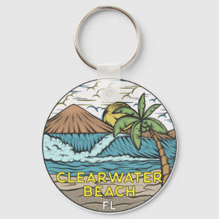 Vintager Schlüsselanhänger von Clearwater Beach Fl