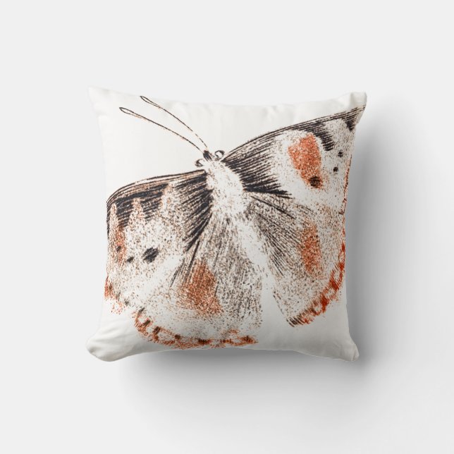 Vintager Schmetterling Alte Illustration Kissen (Vorderseite)
