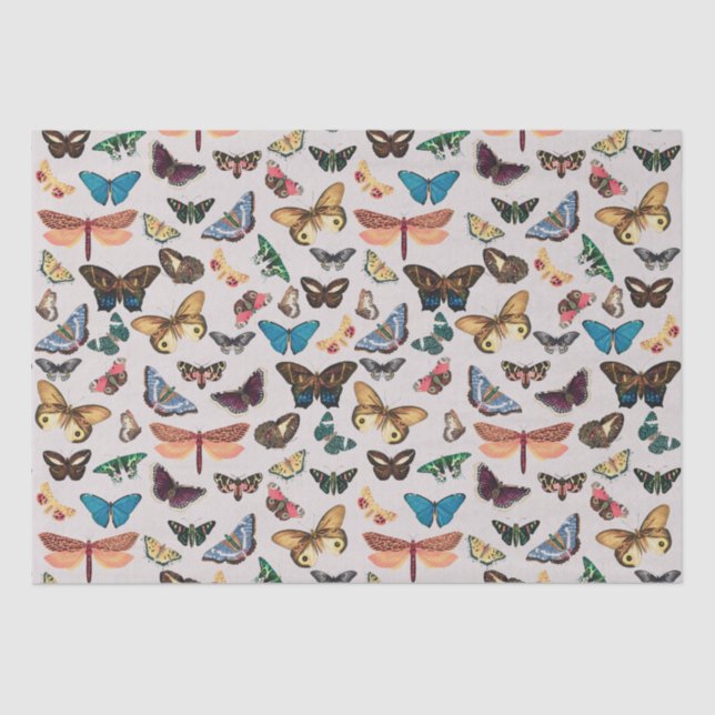 Vintager Schmetterling Ästhetik Seidenpapier (Vorderseite)