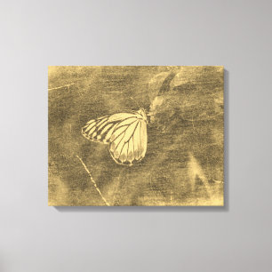 Vintager Schmetterling auf Blume #2 Leinwanddruck