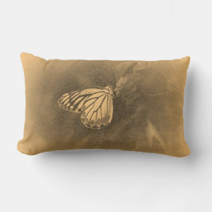 Vintager Schmetterling auf Blume - Kissen