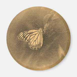 Vintager Schmetterling auf Blume - Magnete