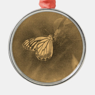 Vintager Schmetterling auf Blume - Ornamente