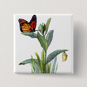 Vintager Schmetterling Button