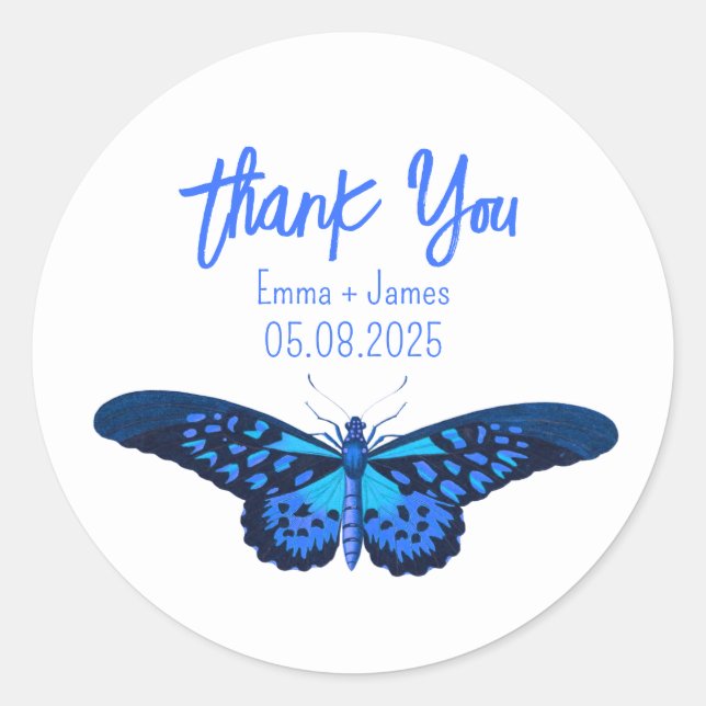 Vintager Schmetterling Danke, Aufkleber (Vorderseite)