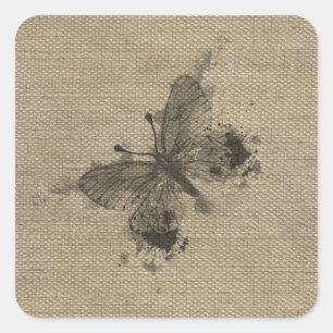 Vintager Schmetterling der coolen niedlichen Quadratischer Aufkleber