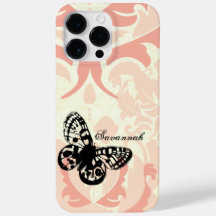 Vintager Schmetterling Einfach Peachy Damask iPhon