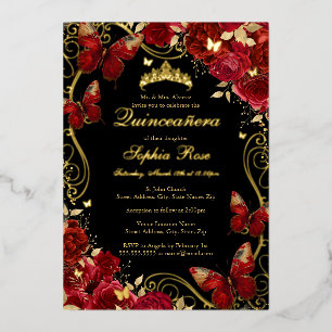 Vintager Schmetterling Folieneinladung