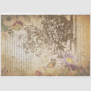 Vintager Schmetterling-Gravur Seidenpapier