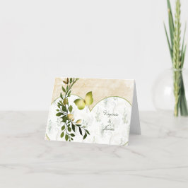 Vintager Schmetterling, Herz und Foliage Dankeskarte