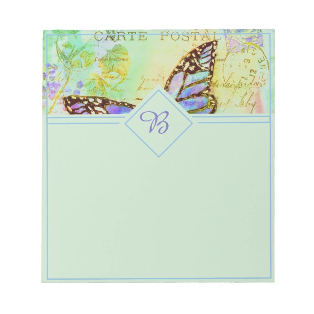 Vintager Schmetterling Notizblock (Vorderseite)