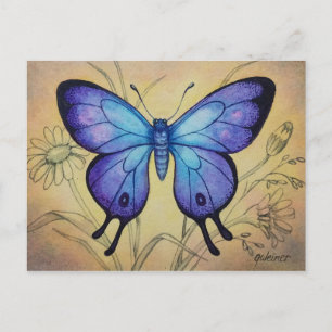 Vintager Schmetterling Nr. 5 Aquarellkunst Postkarte