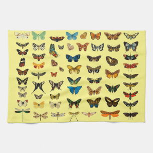 Vintager Schmetterling Papillon Alte Illustration  Geschirrtuch