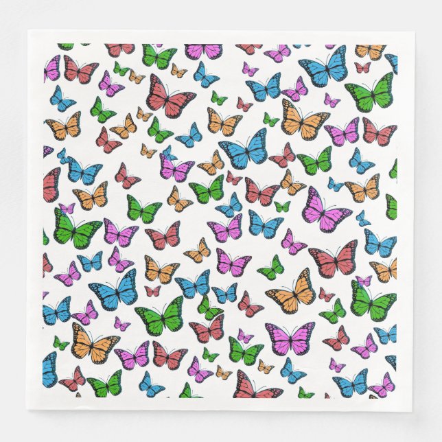 Vintager Schmetterling Papillon Alte Illustration  Serviette (Vorderseite)