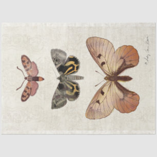 Vintager Schmetterling-Pfirsichblüte Seidenpapier