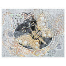 Vintager Schmetterling Romantische Goldene Schwarz