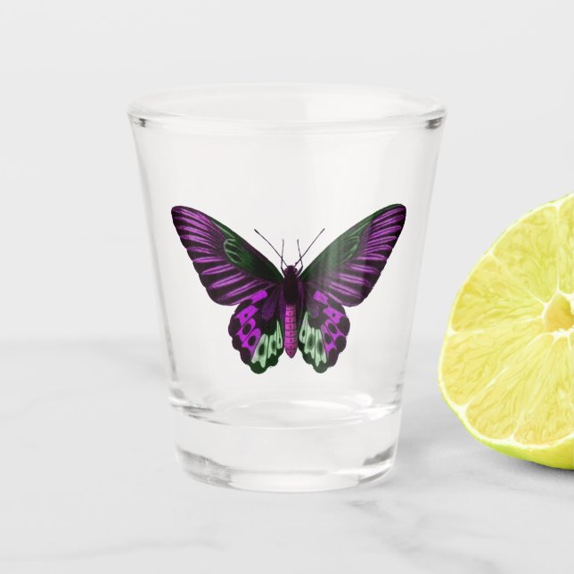 Vintager Schmetterling Schnapsglas (Vorderseite)