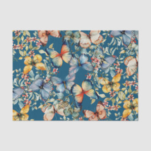 Vintager Schmetterling Schöne Marine Decoupage Seidenpapier