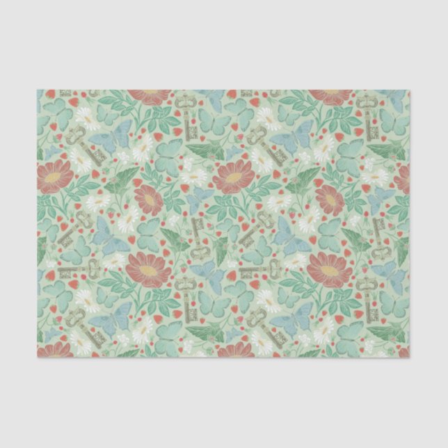 Vintager Schmetterling Seidenpapier (Vorderseite)