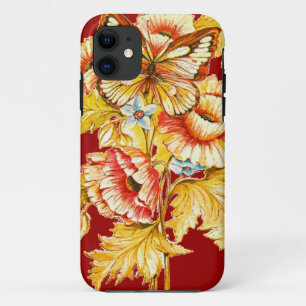Vintager Schmetterling u. Blumen Case-Mate iPhone Hülle