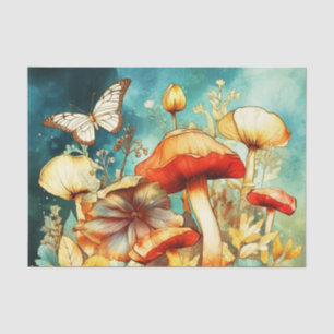 Vintager Schmetterling und Pilzzerfall Seidenpapier