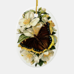 Vintager Schmetterling Weihnachtsbaum Keramikornament