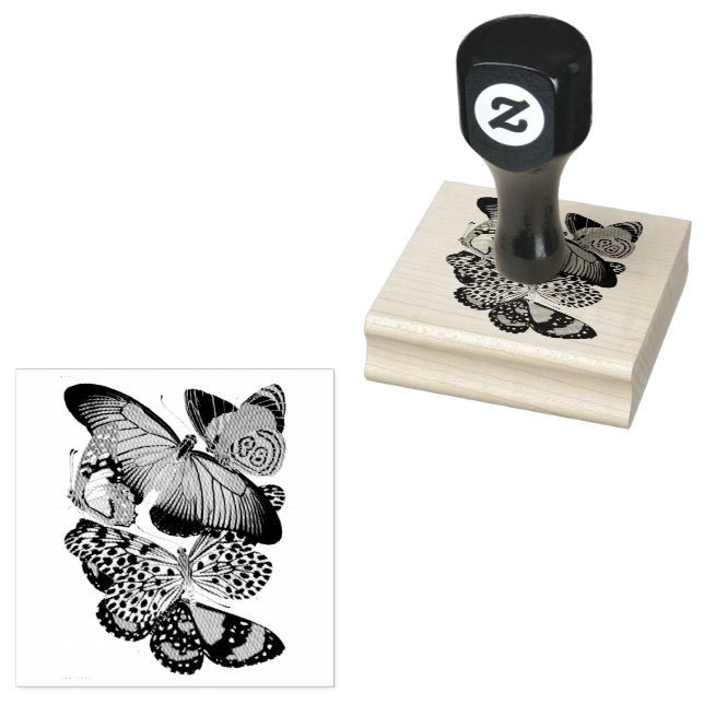 Vintager Schmetterlingscluster Gummistempel (Stempel)
