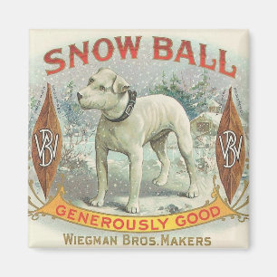 Vintager Schneeballhund Magnet