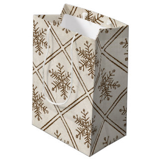 Vintager Schneeflocken Mittlere Geschenktüte