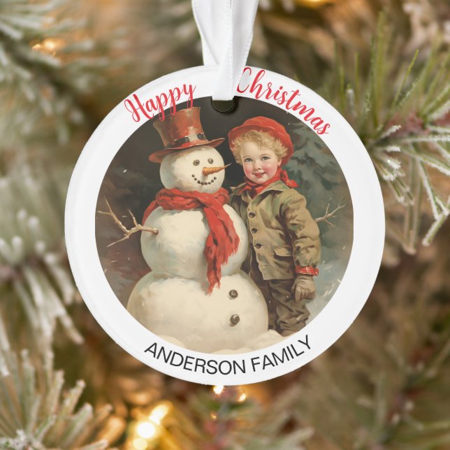 Vintager Schneemann Weihnachten Ornament (Baum)